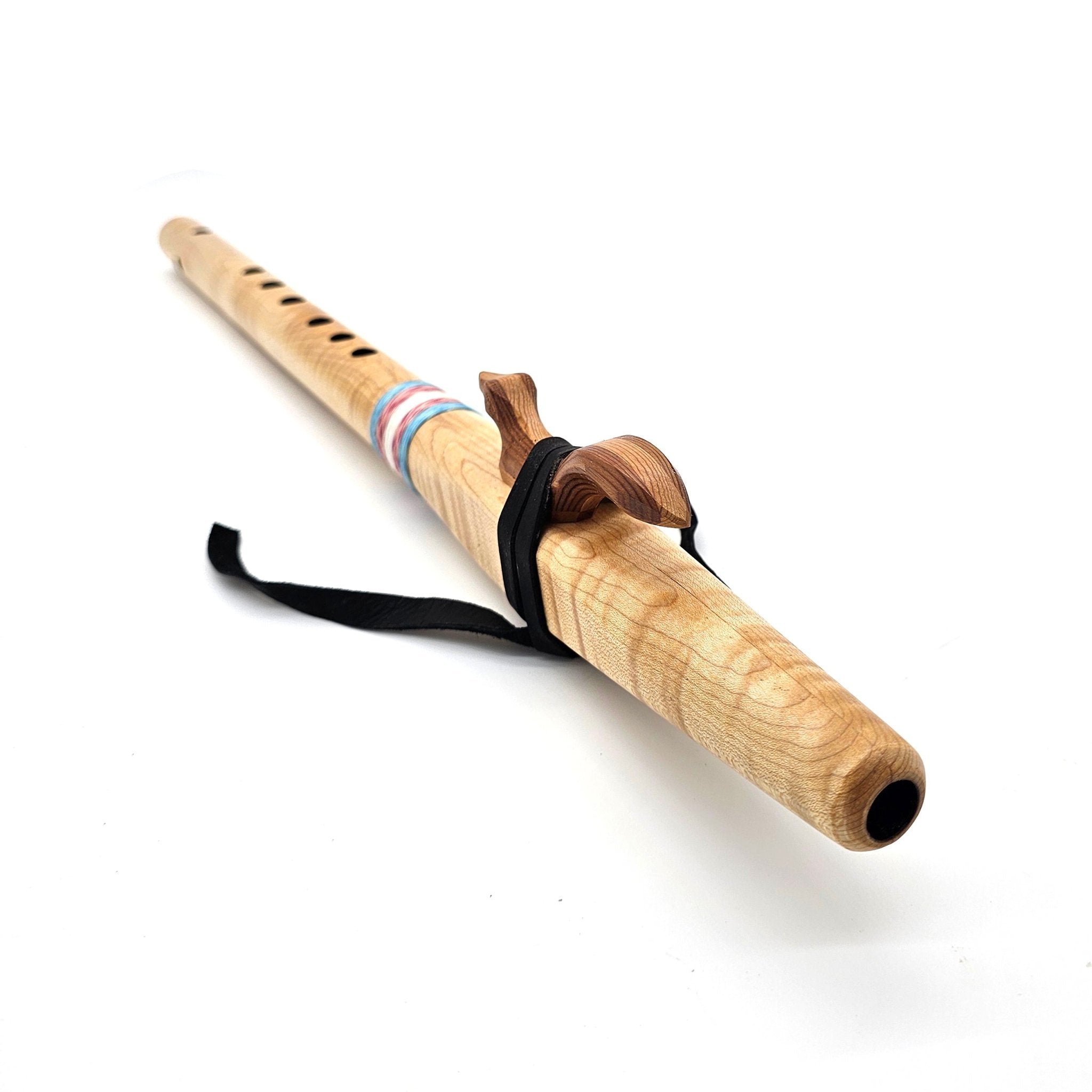 Curly Maple Native American style F# flute by Stellar Flutes - Limited Edition Trans Pride
