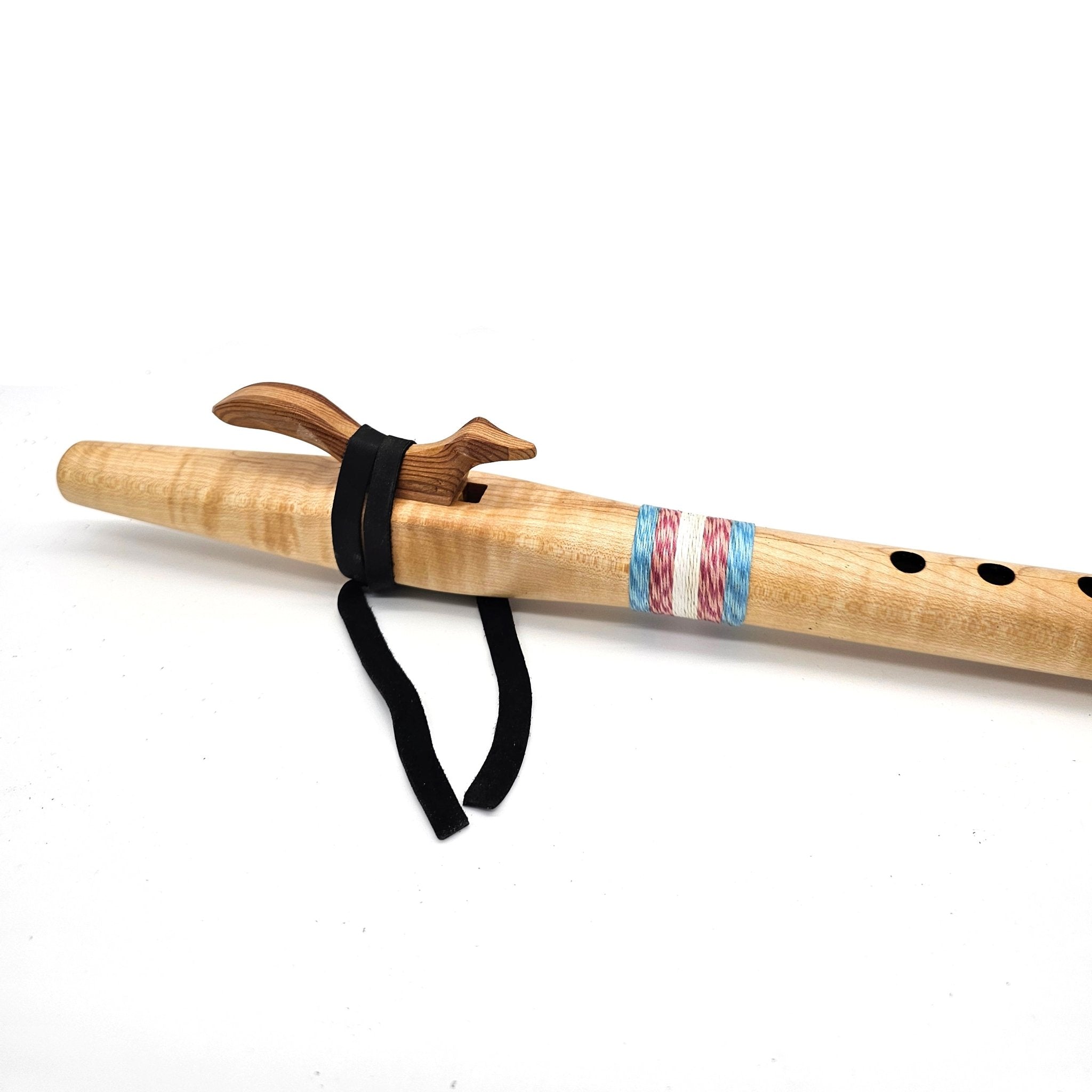 Curly Maple Native American style F# flute by Stellar Flutes - Limited Edition Trans Pride