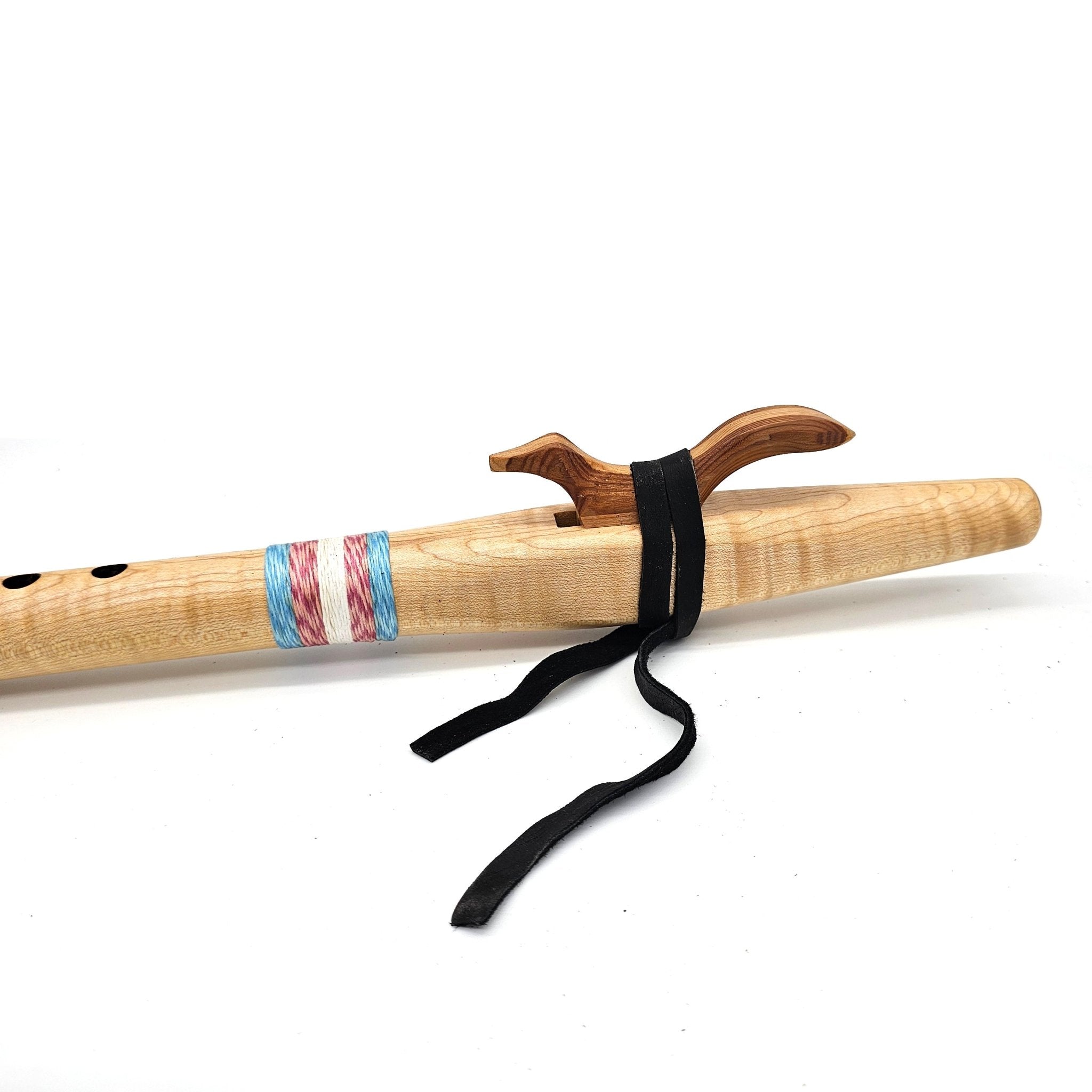 Curly Maple Native American style F# flute by Stellar Flutes - Limited Edition Trans Pride