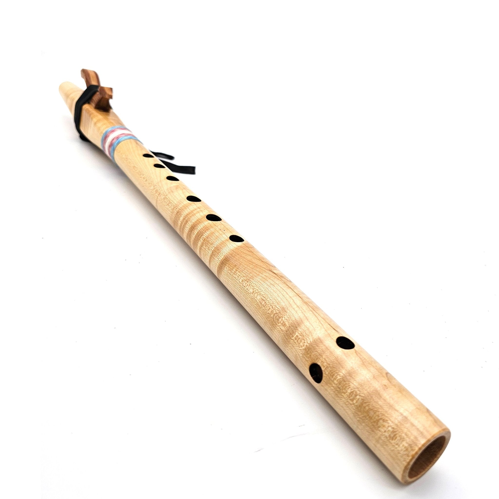 Curly Maple Native American style F# flute by Stellar Flutes - Limited Edition Trans Pride