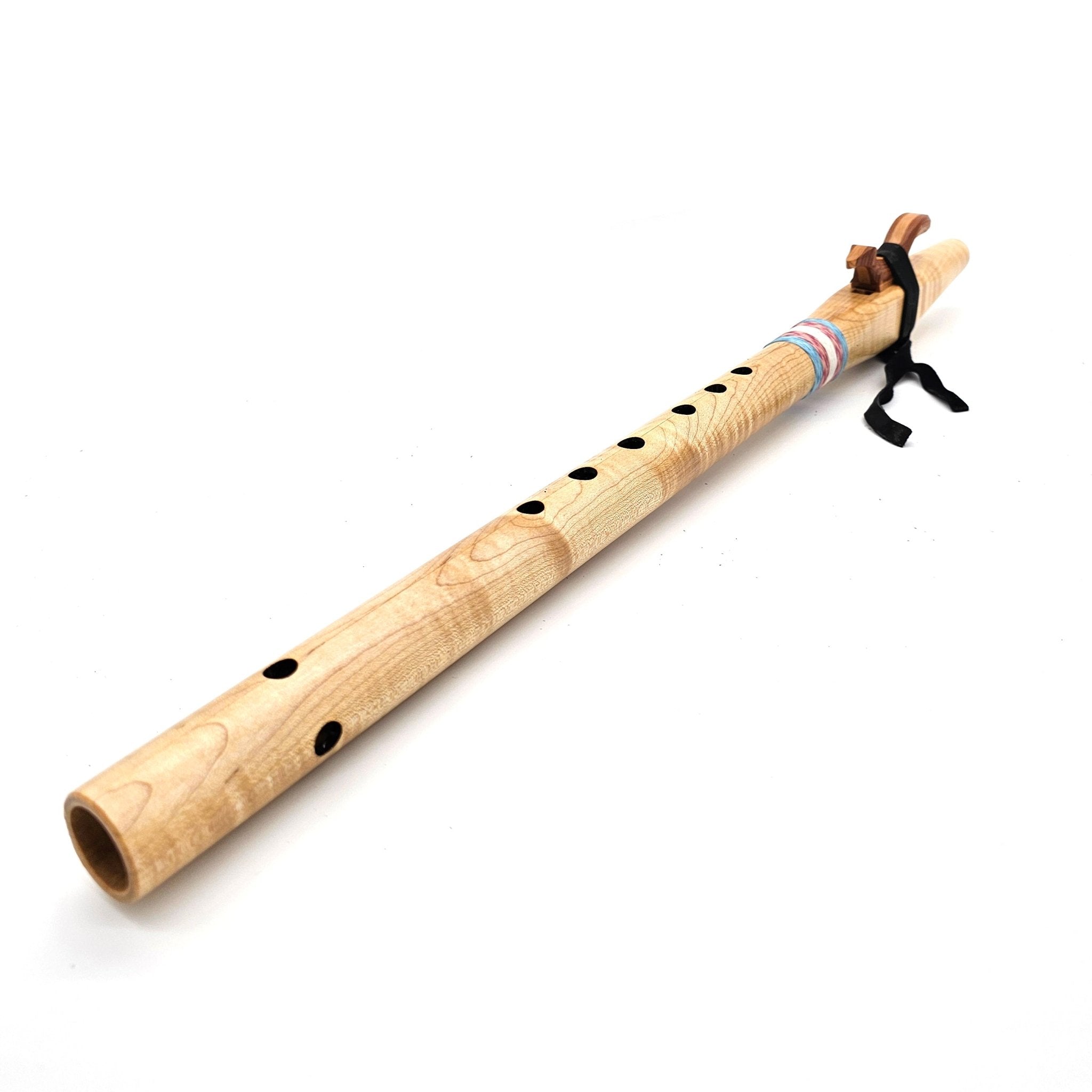 Curly Maple Native American style F# flute by Stellar Flutes - Limited Edition Trans Pride