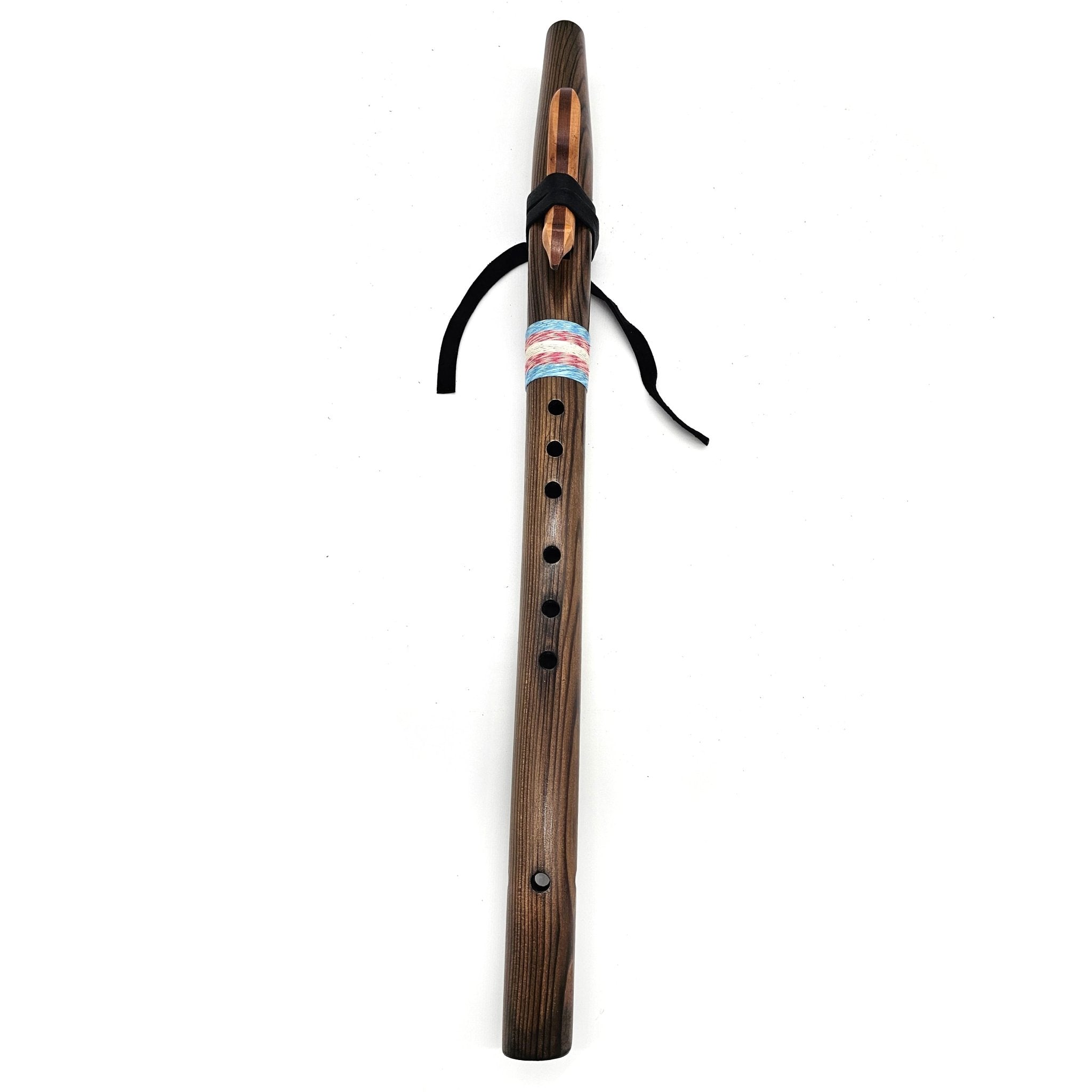 Iron stained cedar Native American style A flute-Limited Edition Trans Flag