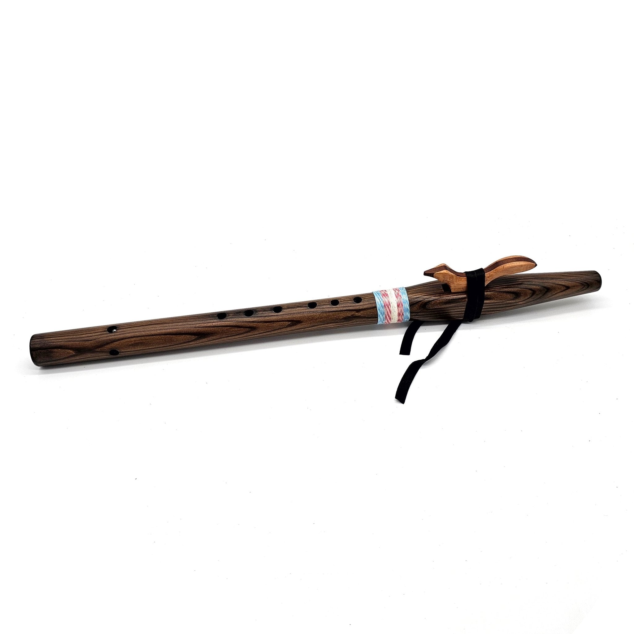 Iron stained cedar Native American style A flute-Limited Edition Trans Flag