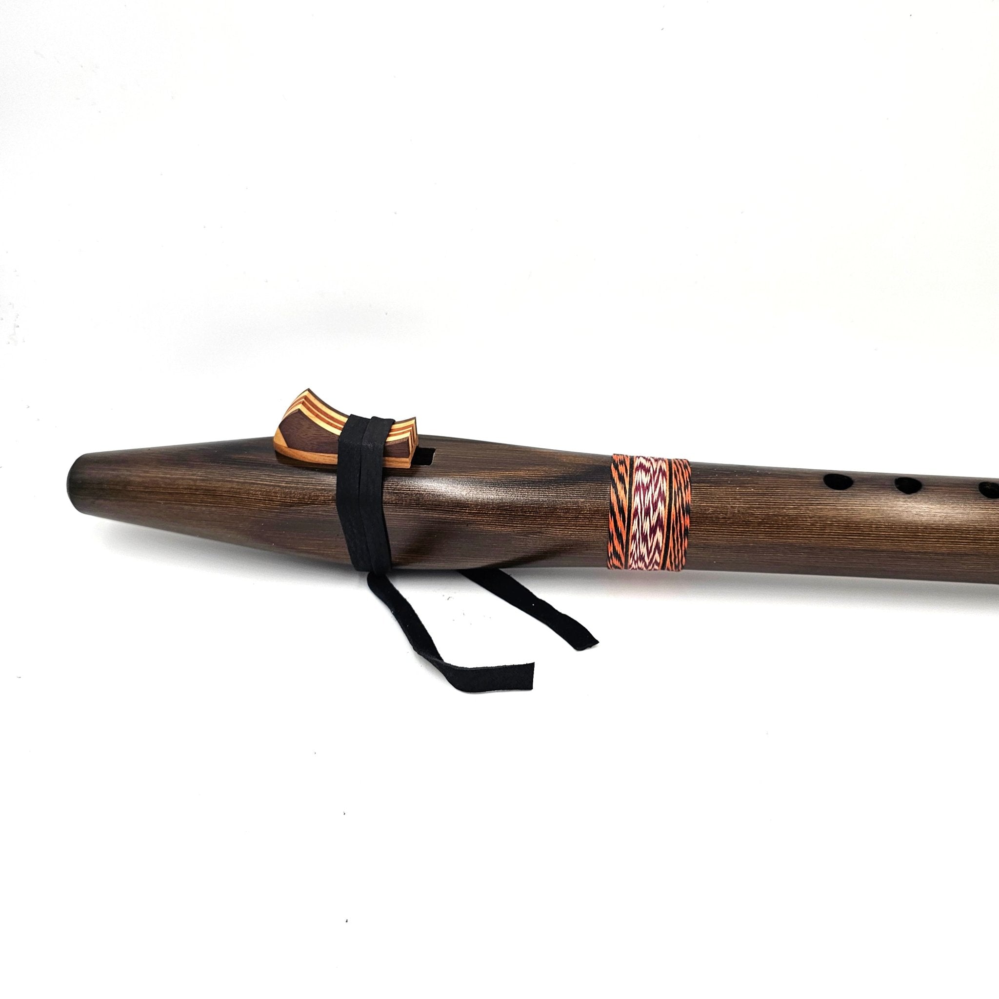 Iron Stained cedar Native American style bass flute in the key of low C