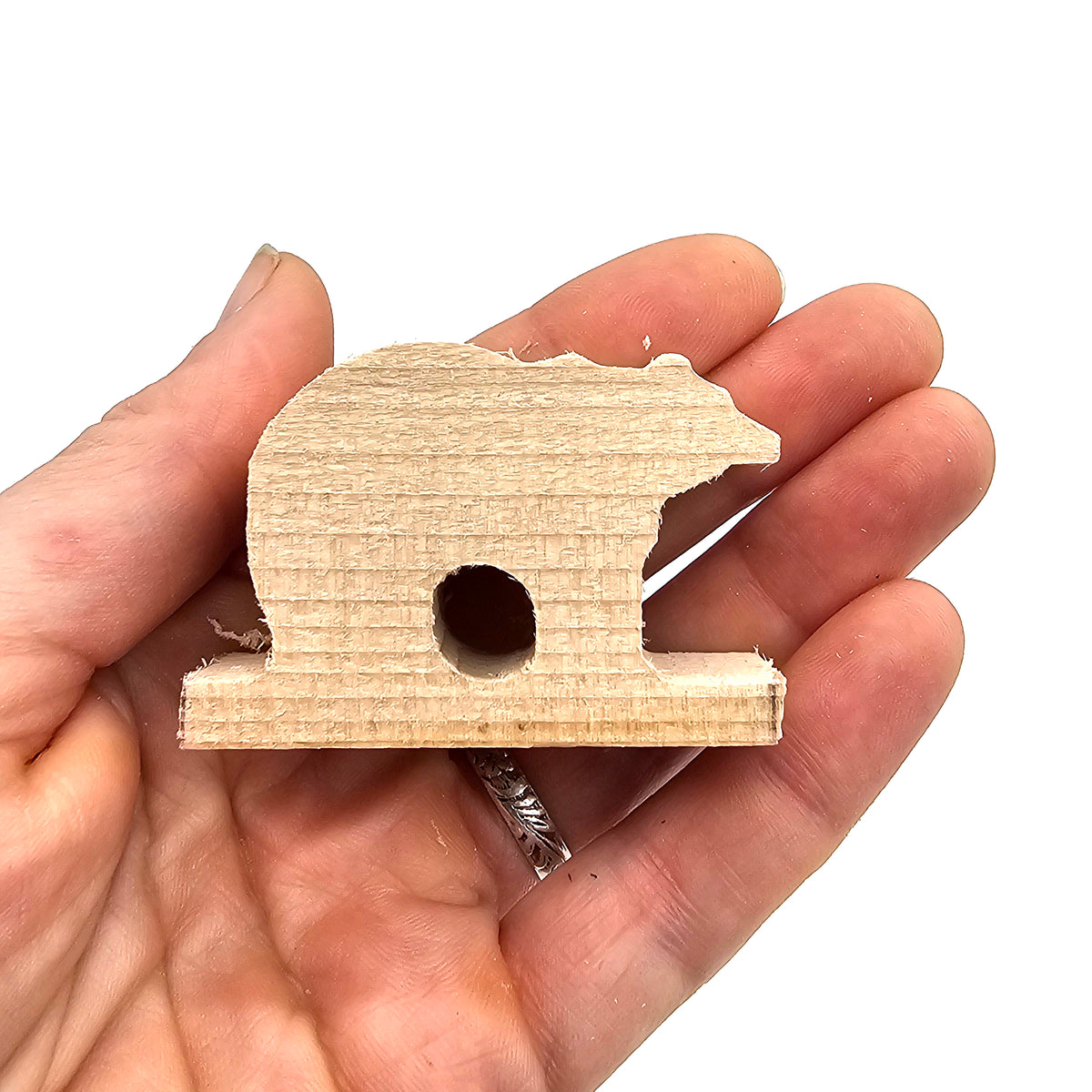 Flute Totem Carving Block - Unfinished Animal Cutouts with 7/16ths Groove