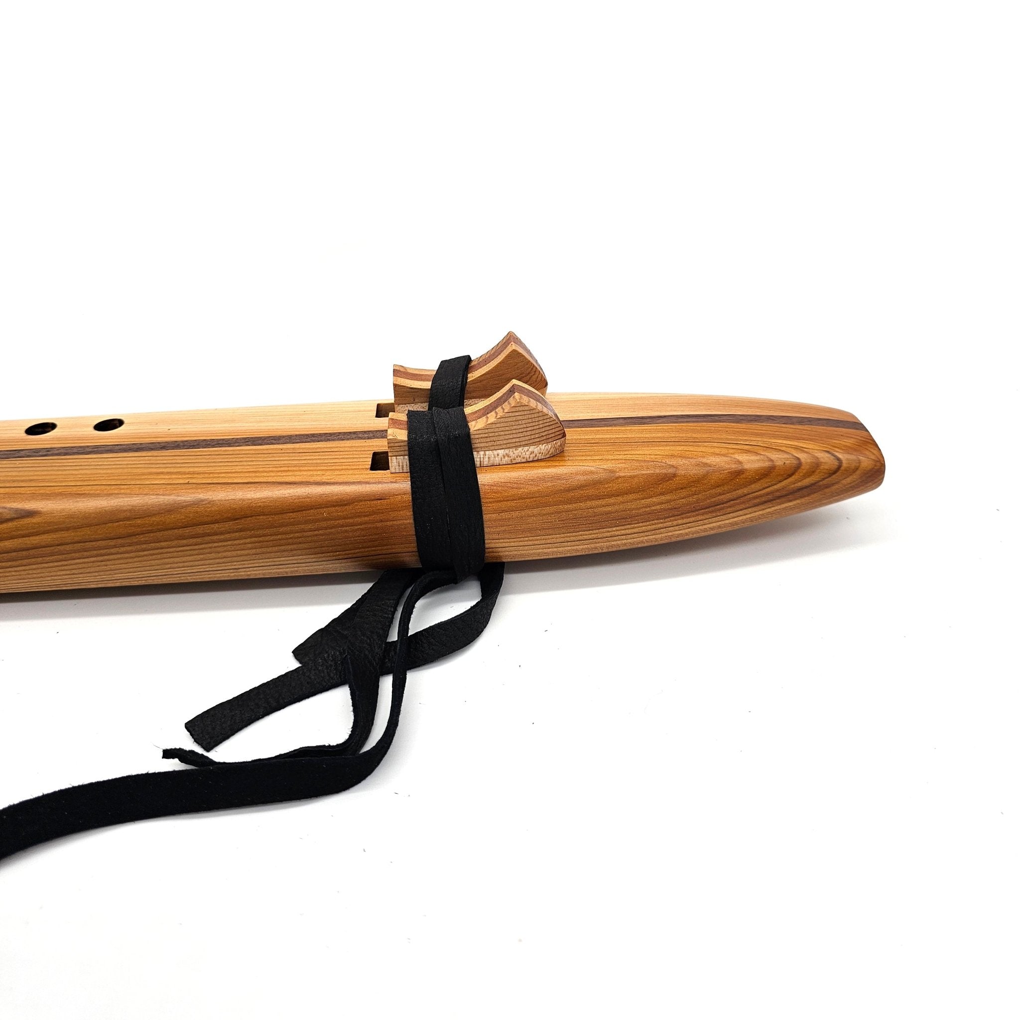 Western Red Cedar Key of A Drone Flute - (finger holes on right side)