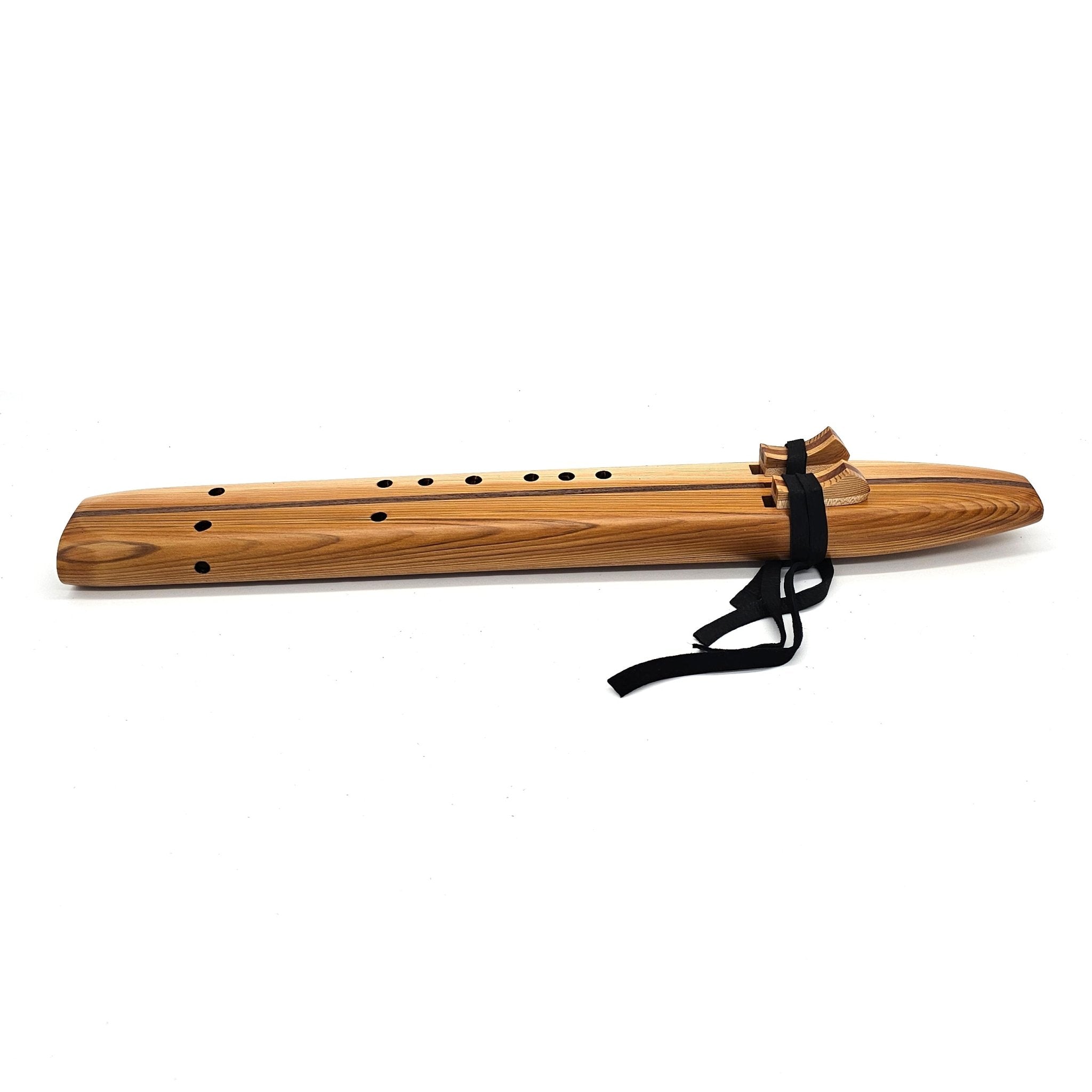Western Red Cedar Key of A Drone Flute - (finger holes on right side)