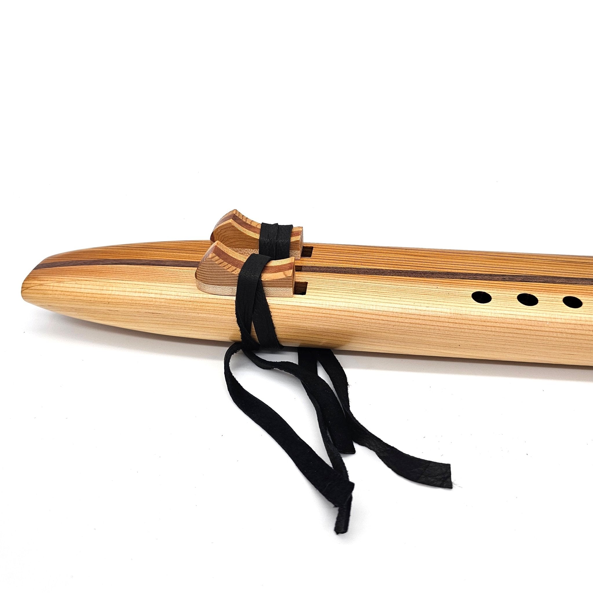 Western Red Cedar Key of A Drone Flute - (finger holes on right side)
