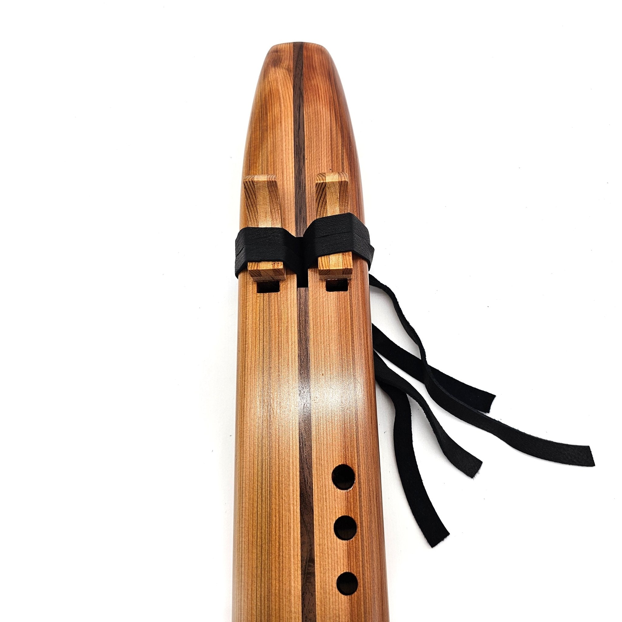 Western Red Cedar Key of A Drone Flute - (finger holes on left side)
