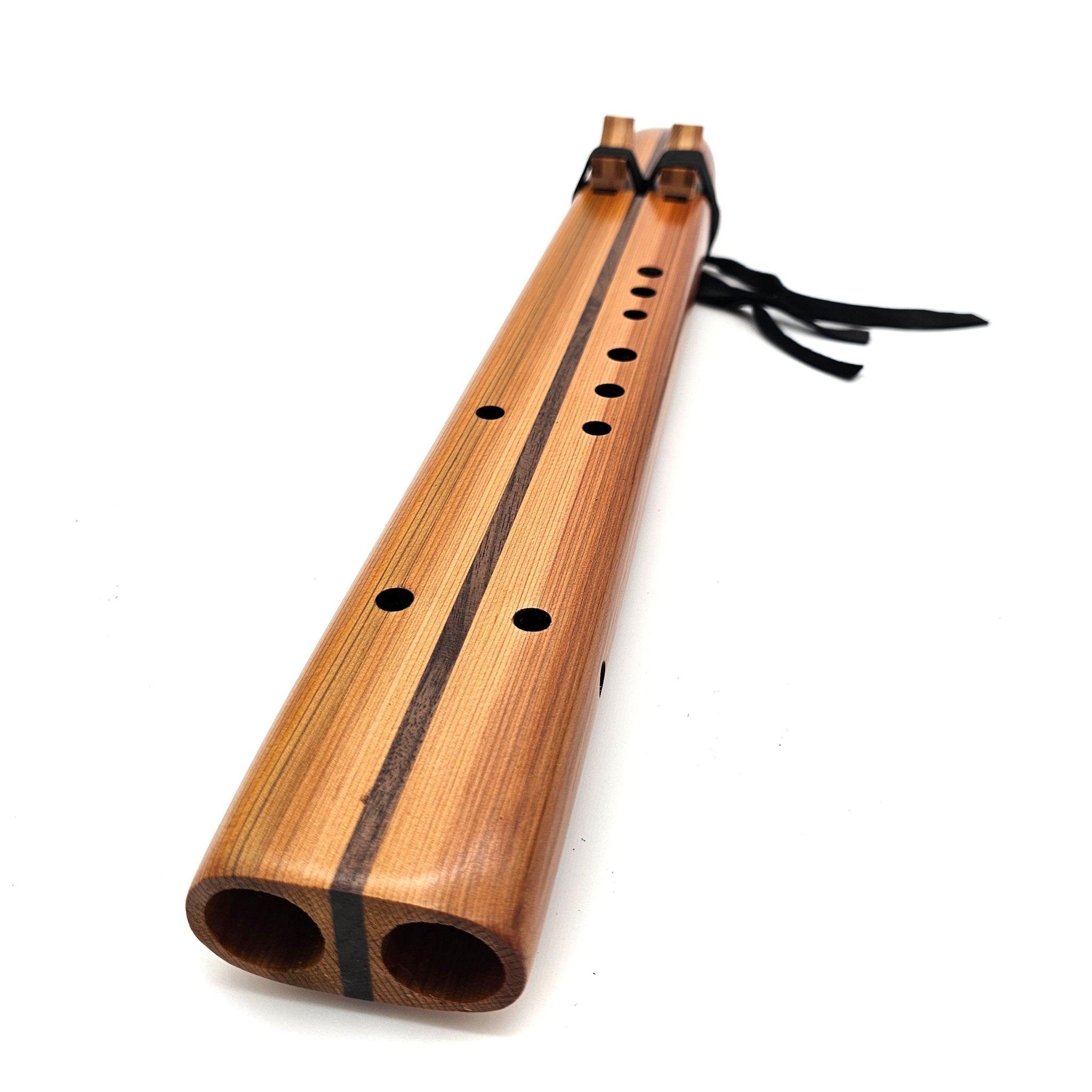 Western Red Cedar Key of A Drone Flute - (finger holes on left side)