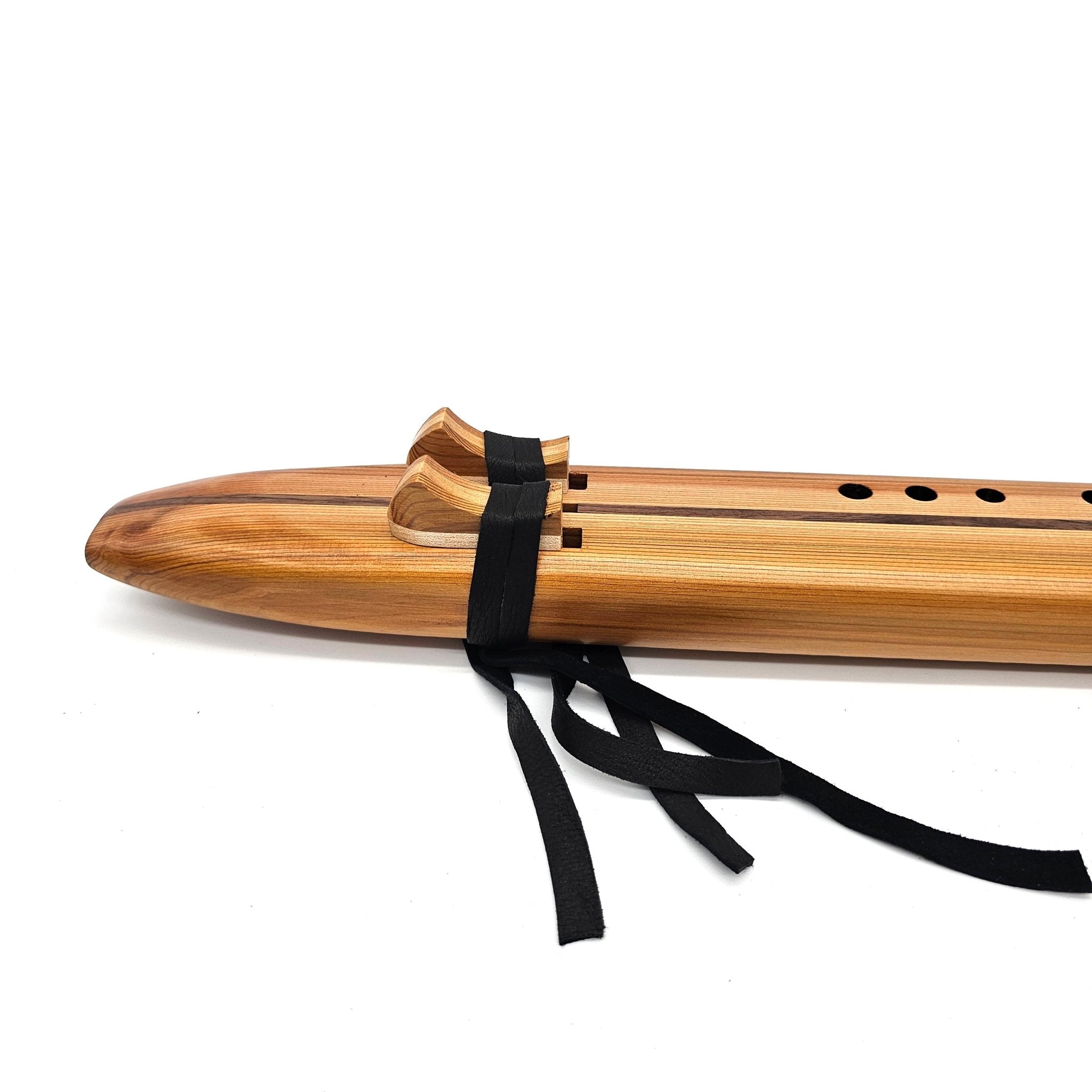 Western Red Cedar Key of A Drone Flute - (finger holes on left side)