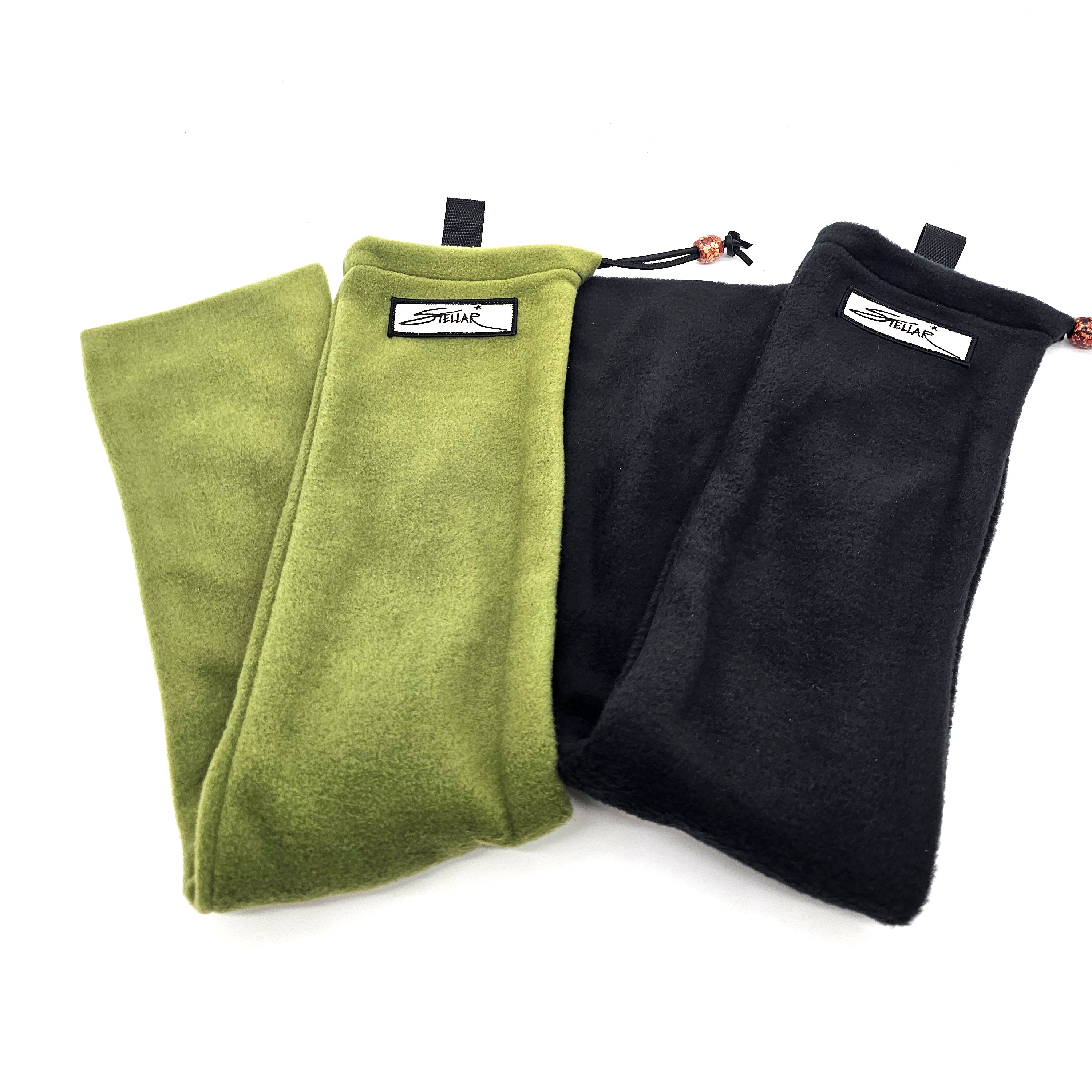 Handmade Polar Fleece Logo Flute Bag with Shoulder Strap and Drawstring
