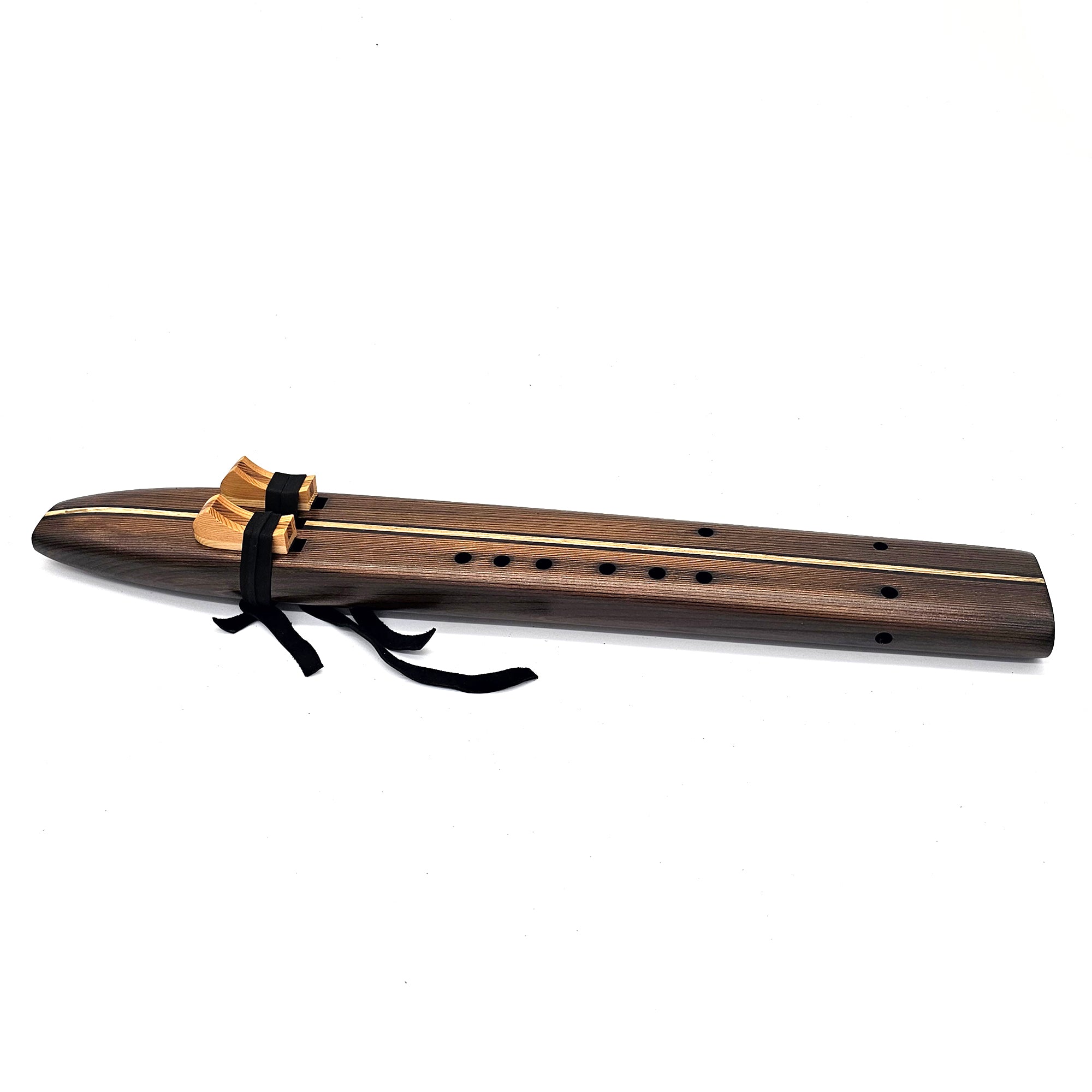 Iron Stained Cedar Native American Style Drone Flute - Key of A