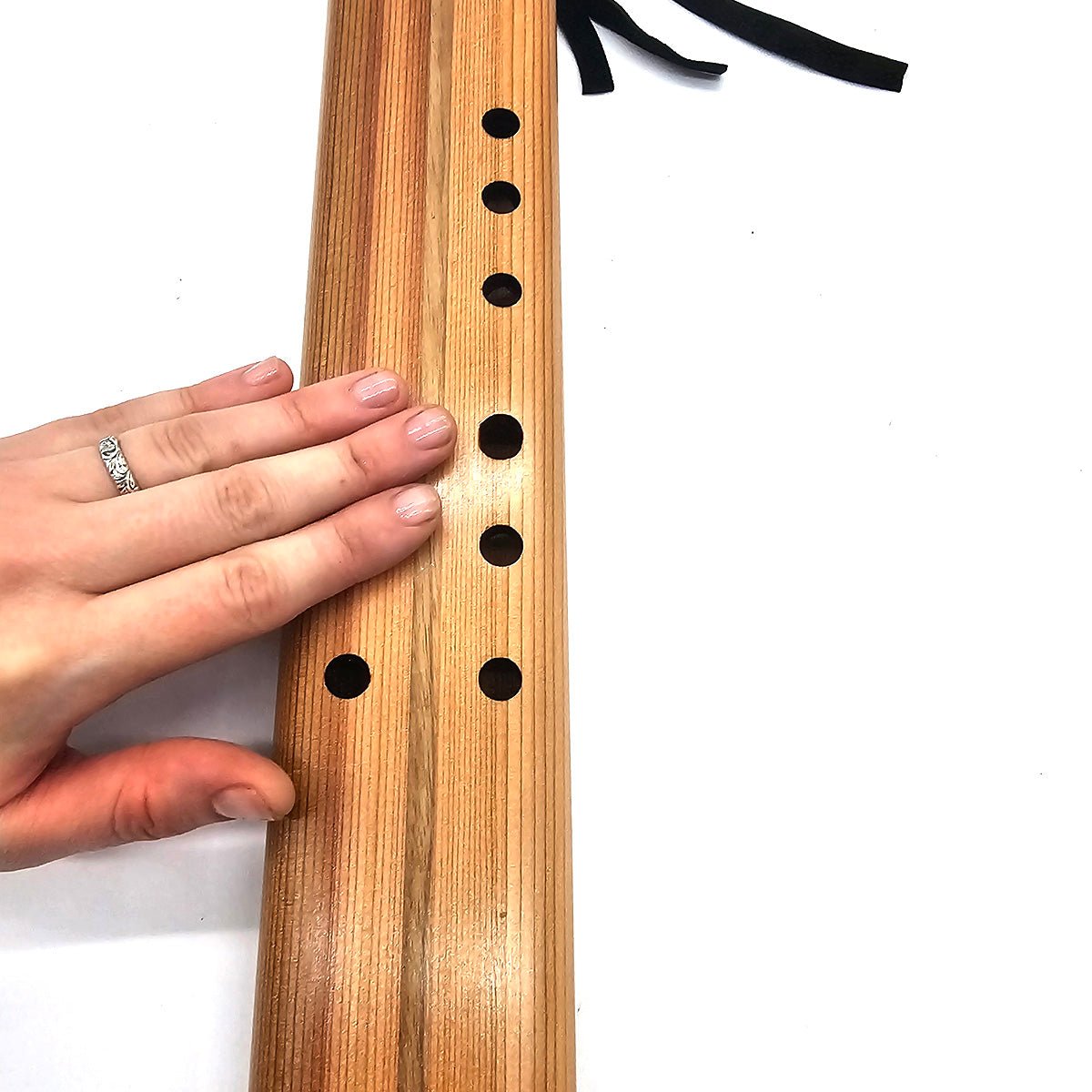 F Sharp Drone Flute In Western Red Cedar - (fingering holes on left side)