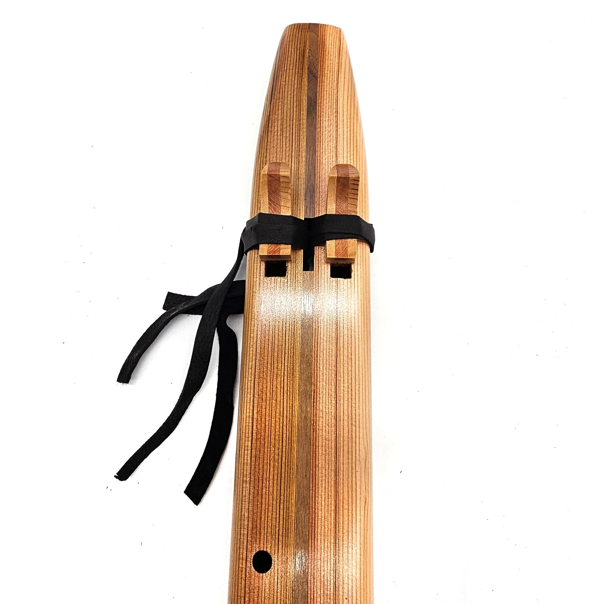 F Sharp Drone Flute In Western Red Cedar - (fingering holes on right side)