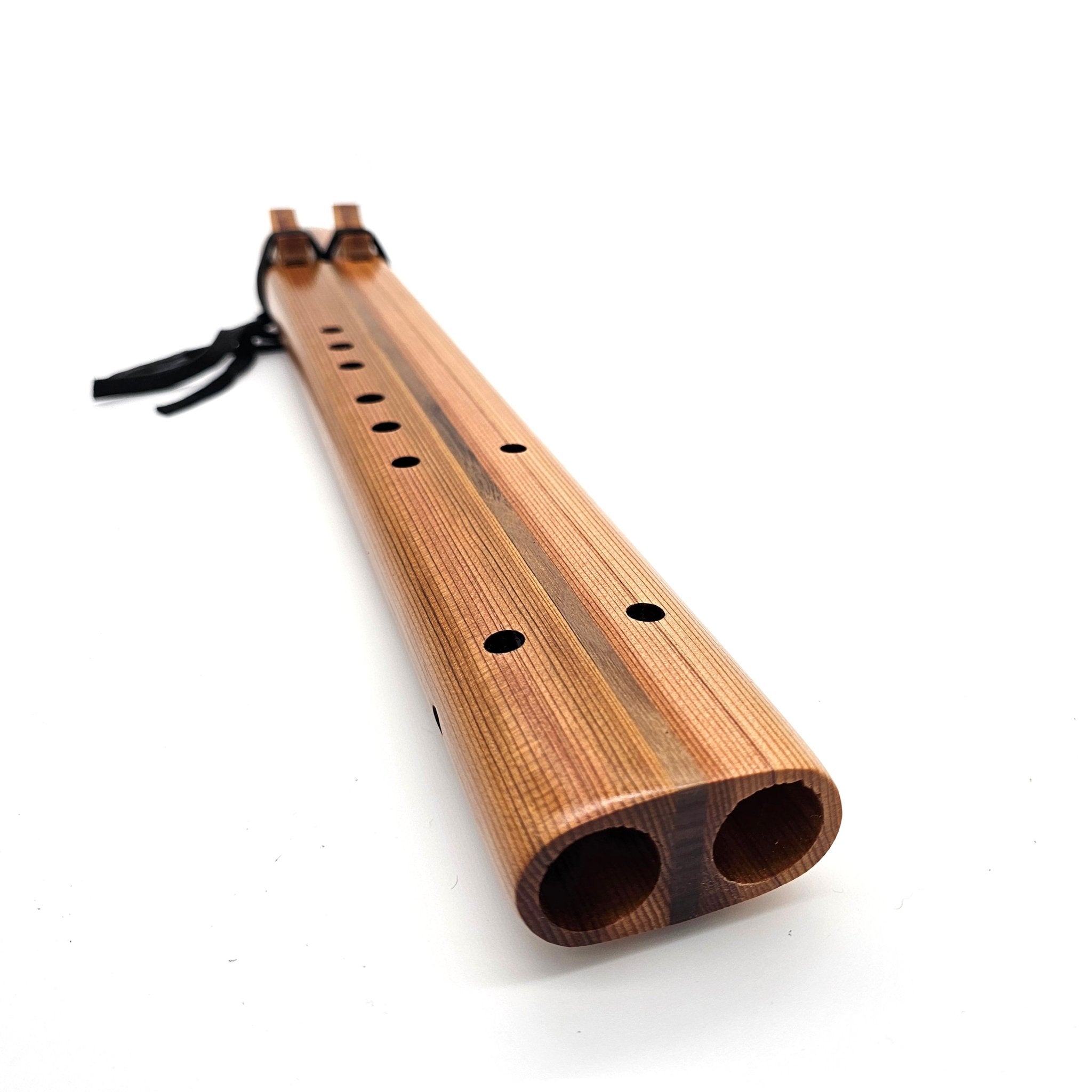 F Sharp Drone Flute In Western Red Cedar - (fingering holes on right side)