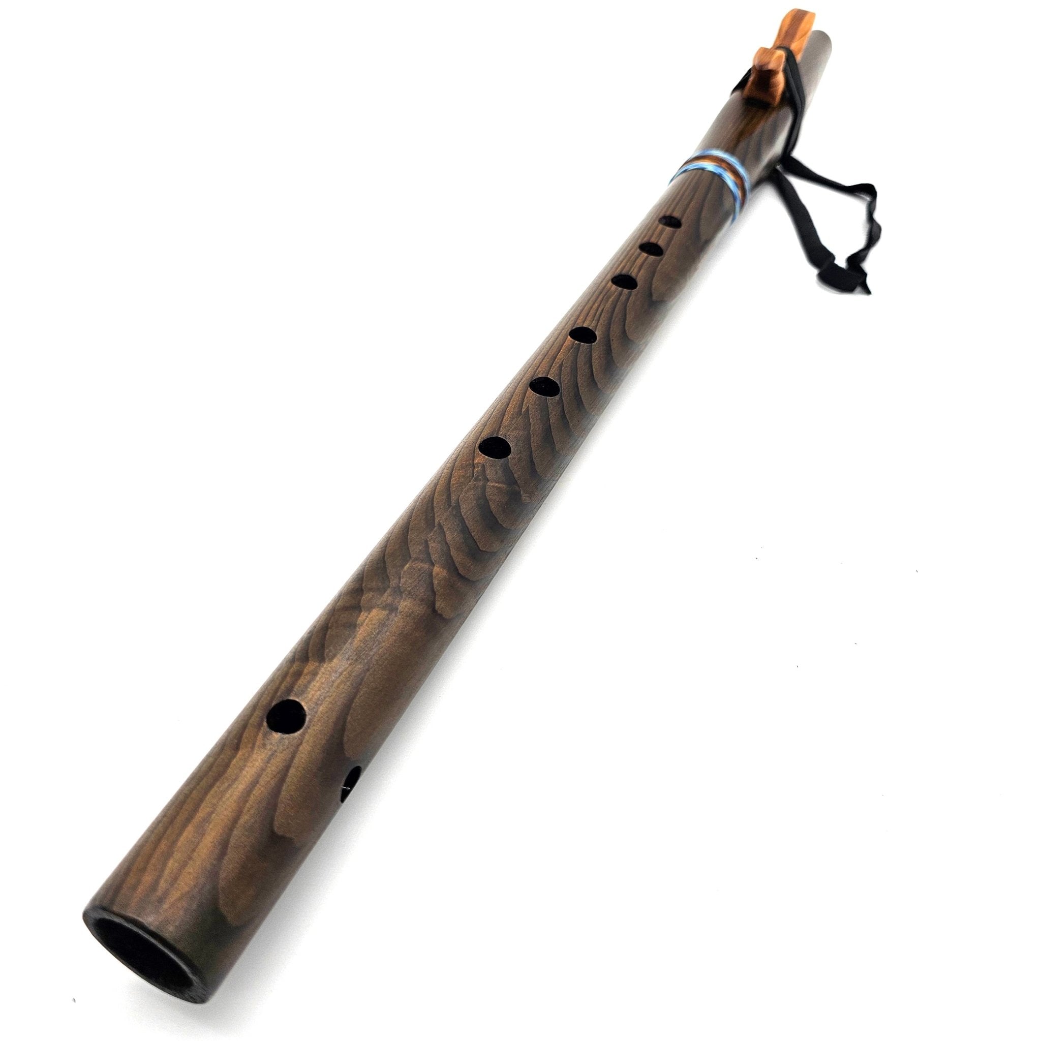 Iron Stained Native American style flute in the key of F Sharp by