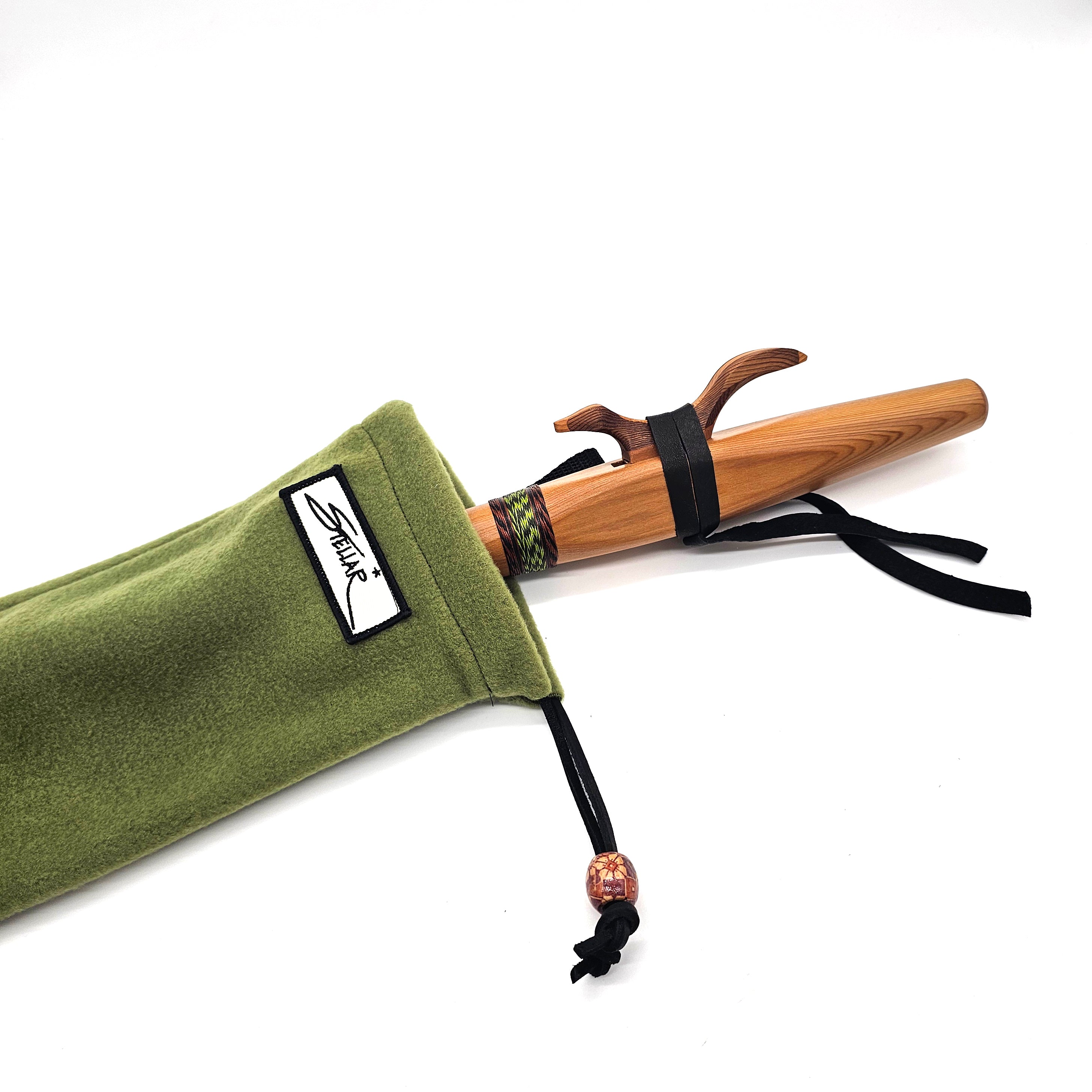 Handmade Polar Fleece Logo Flute Bag with Shoulder Strap and Drawstring