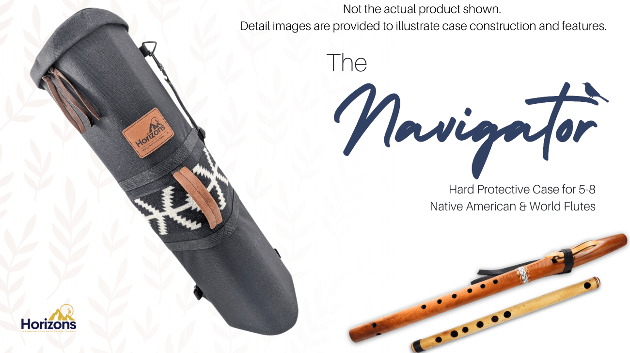 Black "Navigator" Native American Flute Hard Case | 5-8 Flute Capacity | #ISNA1