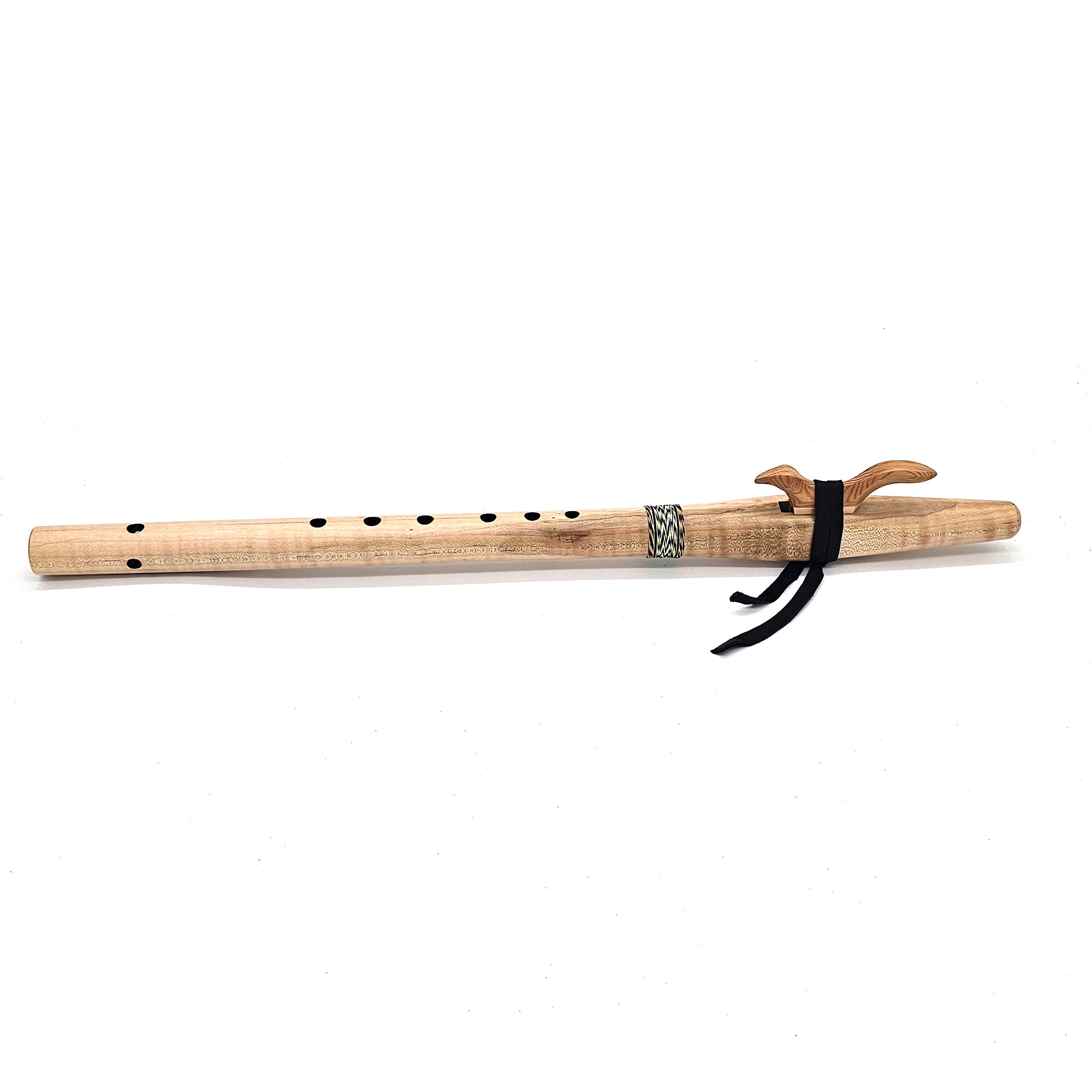 Spalted Curly Maple Native American Style F Sharp Flute