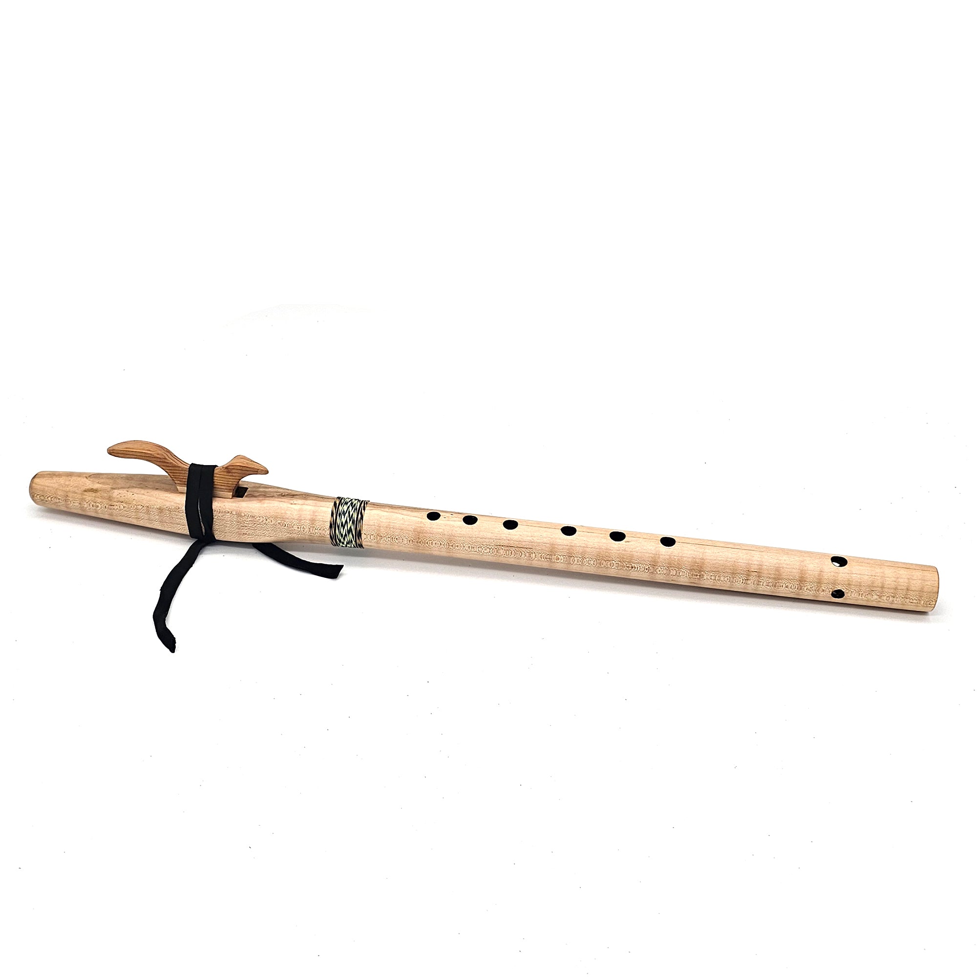 Spalted Curly Maple Native American Style F Sharp Flute