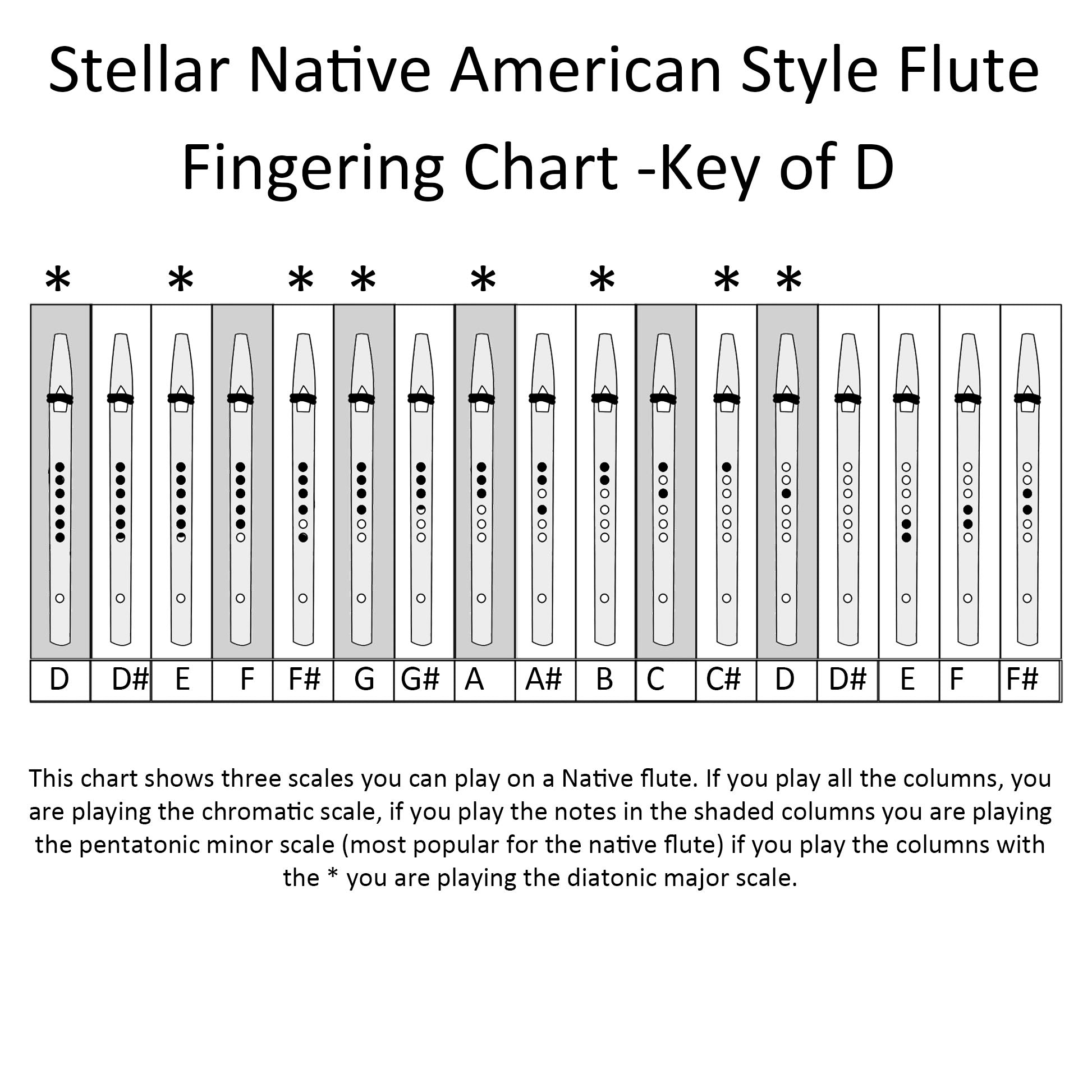 Premiere Native American Style Flutes in the Key of D by Stellar Flutes