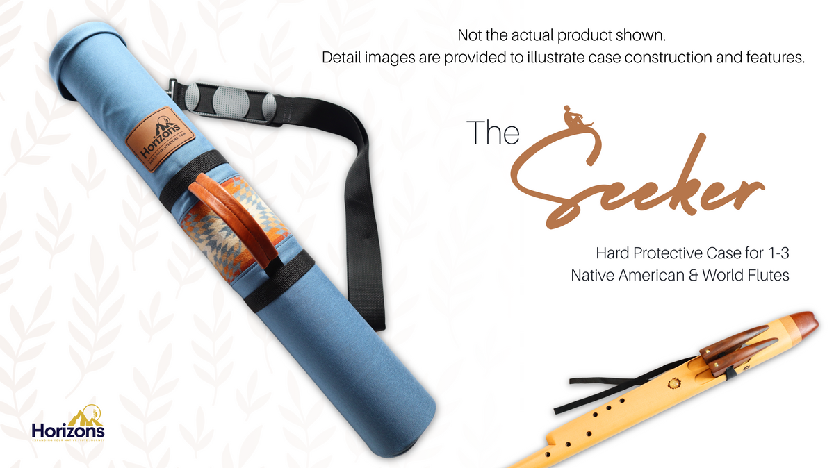 28" Length | Sahara Sands Tan "Seeker" Native American Flute Hard Case | 1-3 Flute Capacity